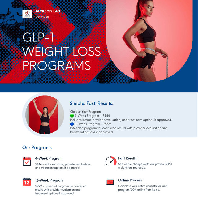 GLP 1 WEIGHT LOSS PROGRAM at Jackson Lab Services LLC in Riverside, CA